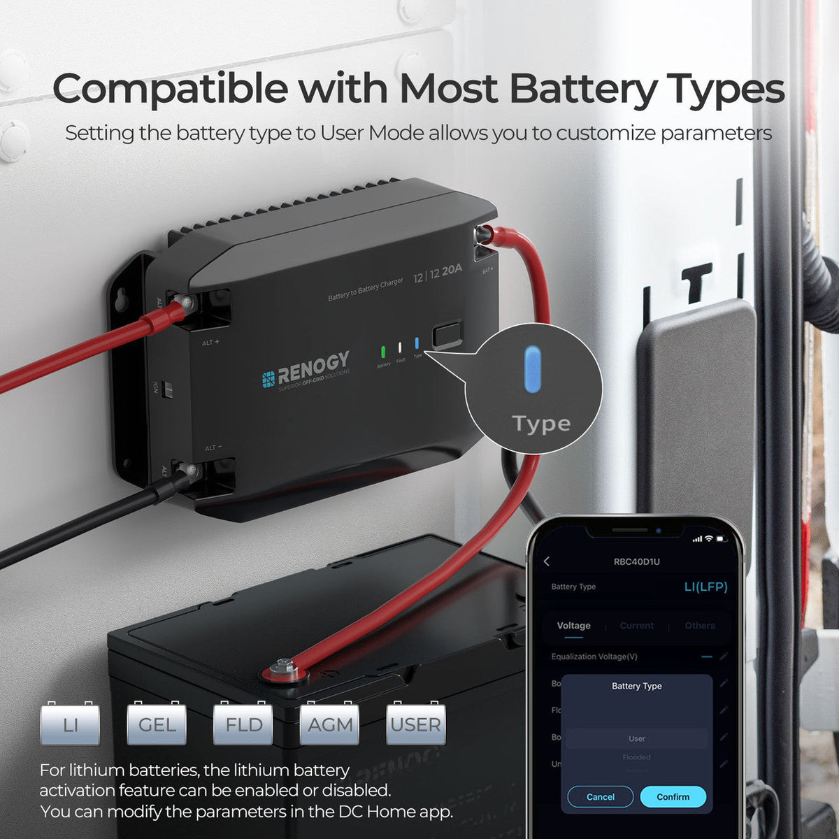 12V 20A DC to DC Battery Charger