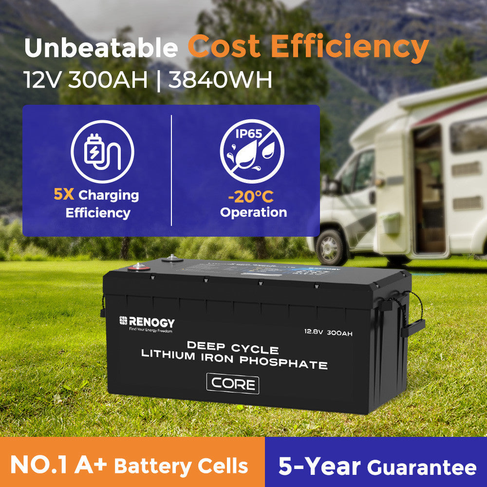 12V 300Ah Core Series Deep Cycle Lithium Iron Phosphate Battery w/Self-Heating