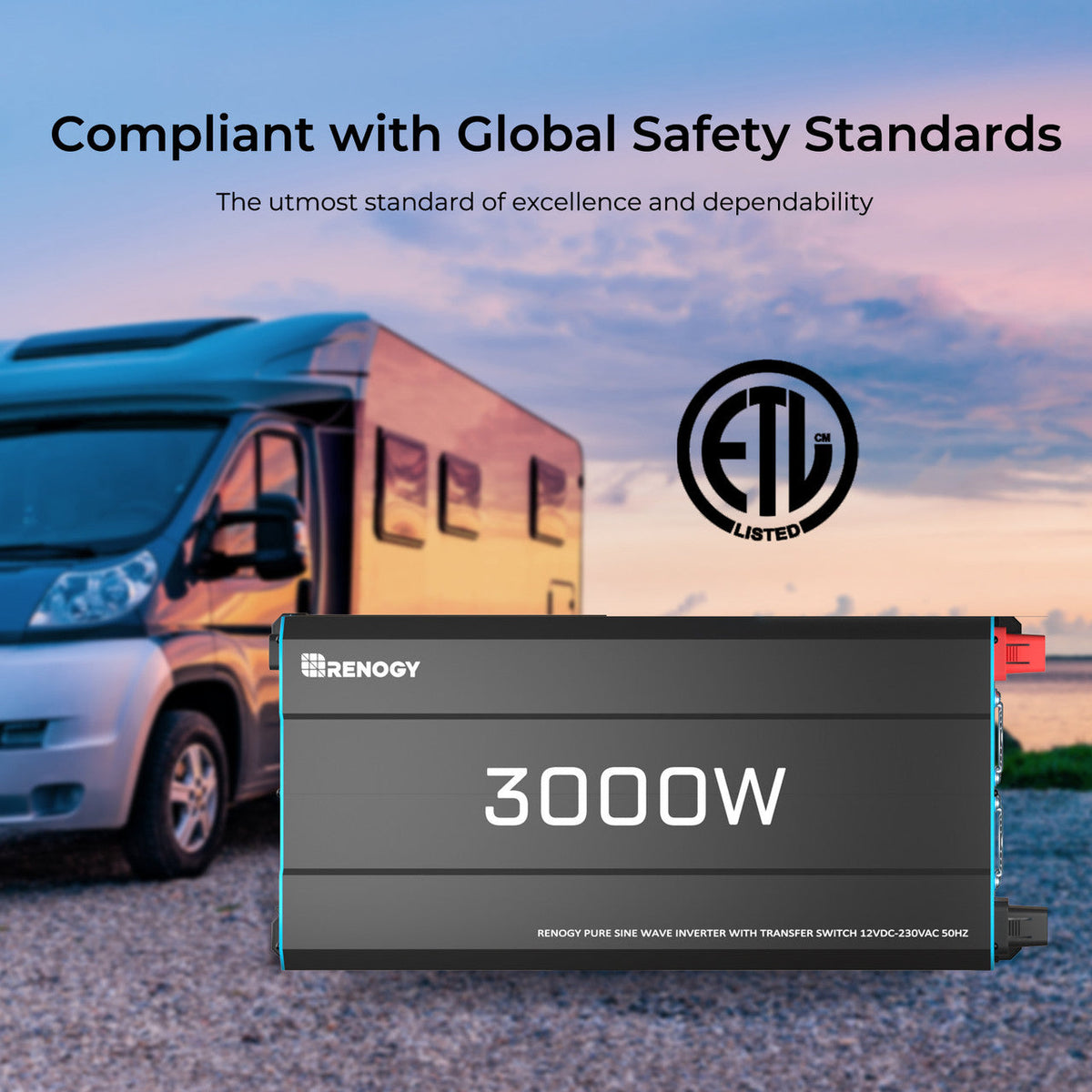 12V 3000W Inverter Pure Sine Wave Motorhome Off-Grid