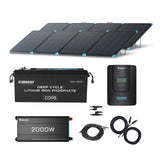 4kWh Draagbaar Thuis-Backupsysteem – 800W draagbaar zonnepaneel, 12V 300Ah lithiumaccu, 2000W zuivere sinusomvormer