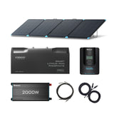 2kWh Draagbaar Thuis Back-up Systeem | 400W Draagbaar Zonnepaneel + 12V 200Ah PRO Lithium Accu + 2000W Pure Sinus Omvormer