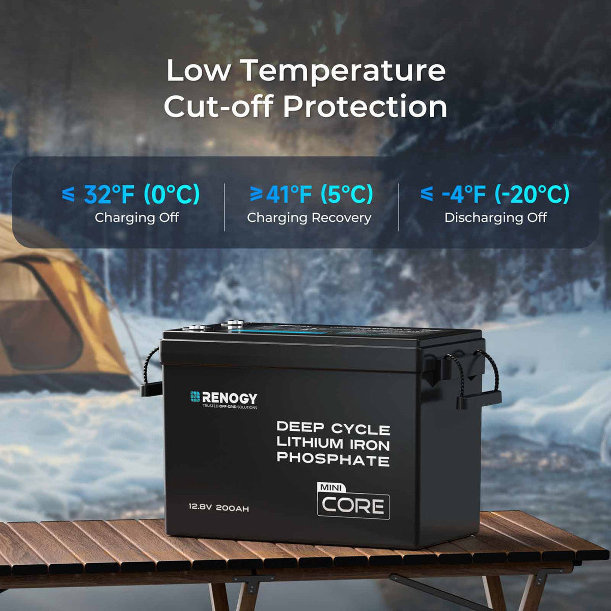 Core Mini - 12V 200Ah LiFePO4 Battery w/ Low-Temperature Protection