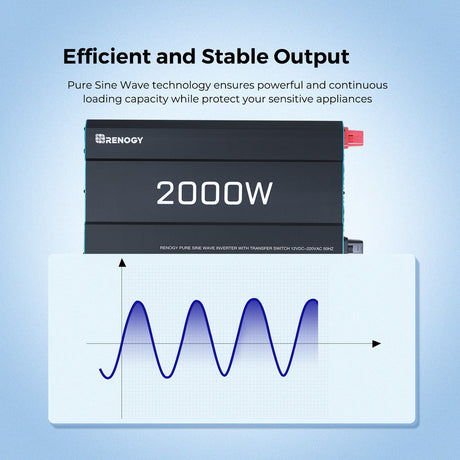 12V 2000W Inverter Pure Sine Wave Motorhome Off-Grid
