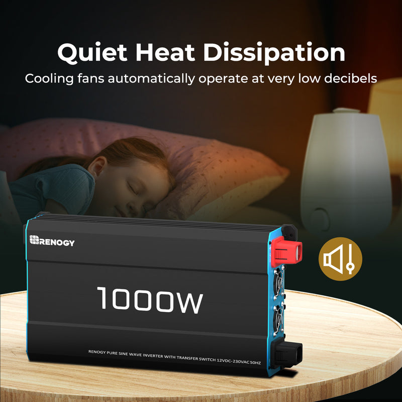 12V 1000W Inverter Pure Sine Wave Motorhome Off-Grid