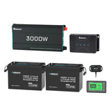 5,12 kWh-stroomsysteem voor caravans | 3000W-omvormer, 200Ah Lithium Battery x2