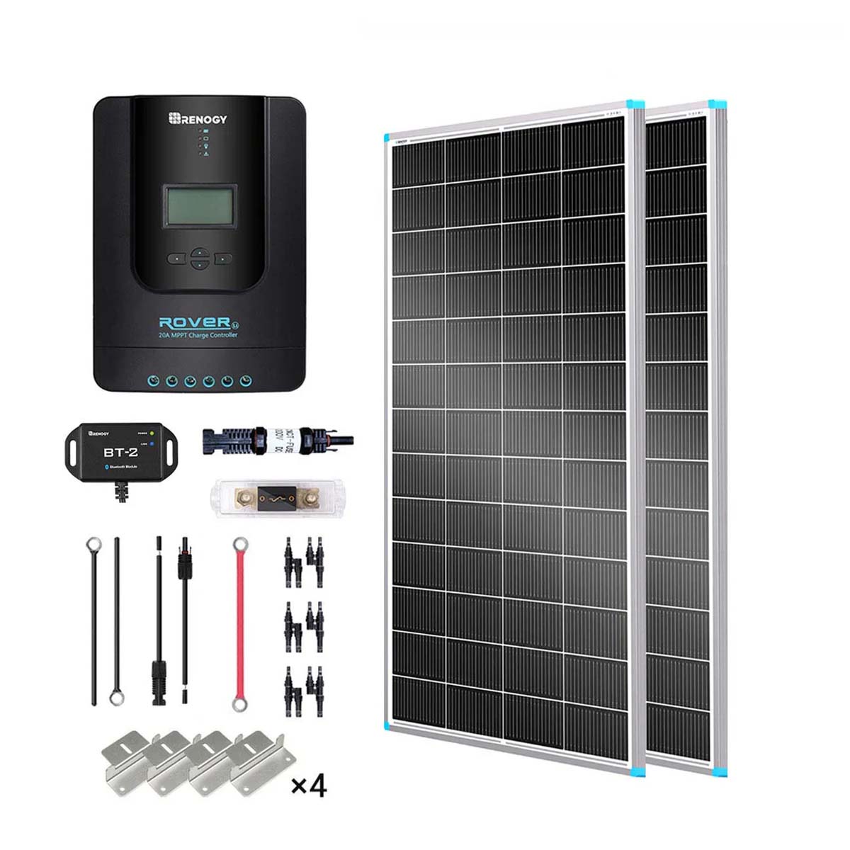 400W 12V/24V Solar Premium Kit w/Rover 40A MPPT Charger Controller for Camper RV Caravan Boat System Off Grid